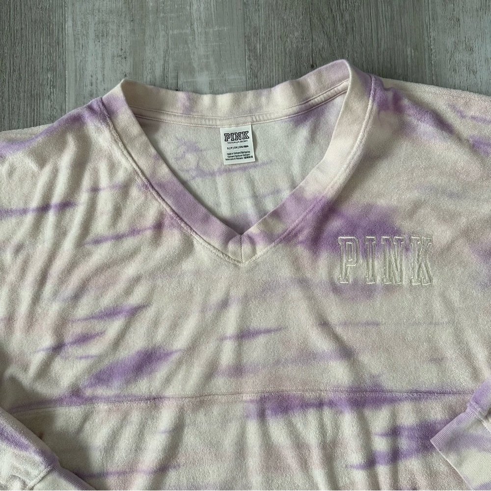 Victoria's Secret PINK Varsity Terry V Neck Sweatshirts - Picture 3 of 16